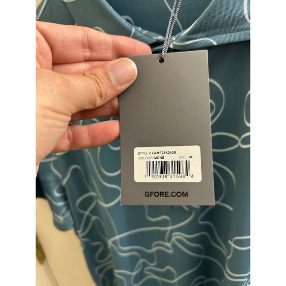 G/FORE Men's Pencil Tech Fit Golf Polo Shirt (Green) - Medium - Picture 5 of 9